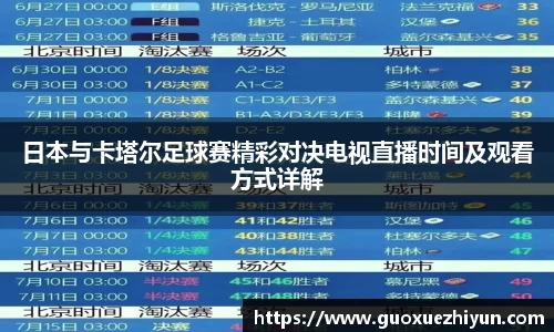 日本与卡塔尔足球赛精彩对决电视直播时间及观看方式详解